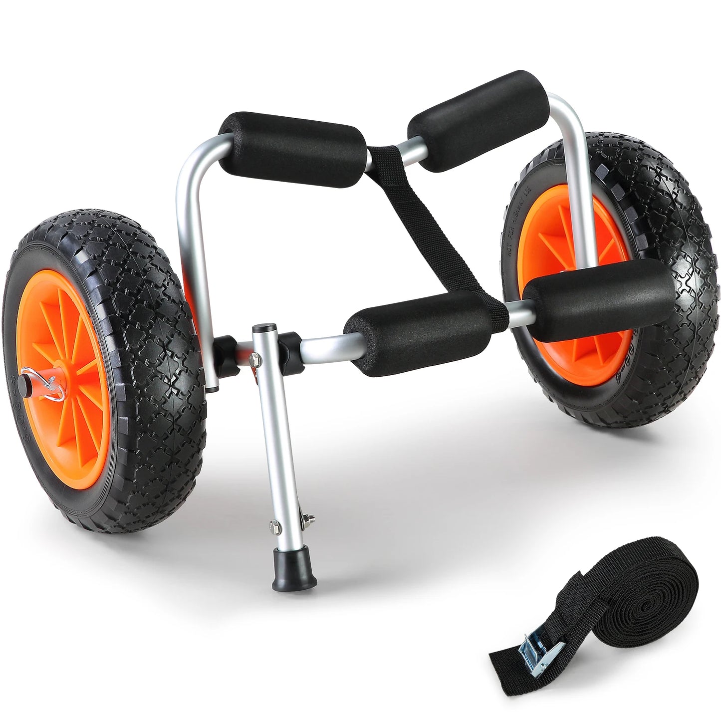 VEVOR Kayak Cart 250lbs Foldable Canoe Trolley with 10 Inch Tires Support Foot for Paddleboards Jon Boats and Float Mats
