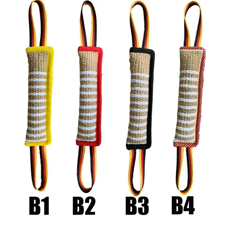 Dog Biting Pillow Tug Stick Hemp Chewing Training Toy Durable Linen Molar Teeth Cleaner Interactive Outdoor Rope Pet Supplies