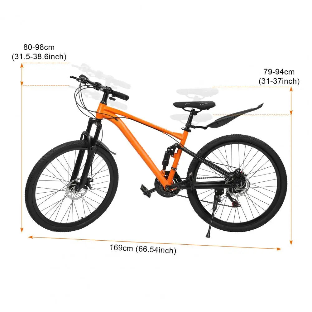 26 Inch Youth Adult Mountain Bike, Men Women MTB 24 Speed