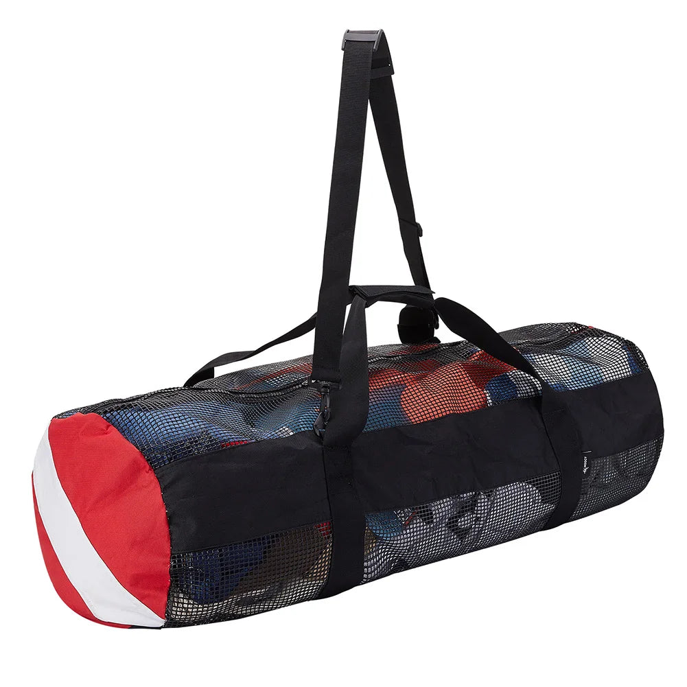Swimming Beach Storage Bag Portable Scuba Diving Mesh Tote with Adjustable Shoulder Strap Snorkeling Gear Organizer