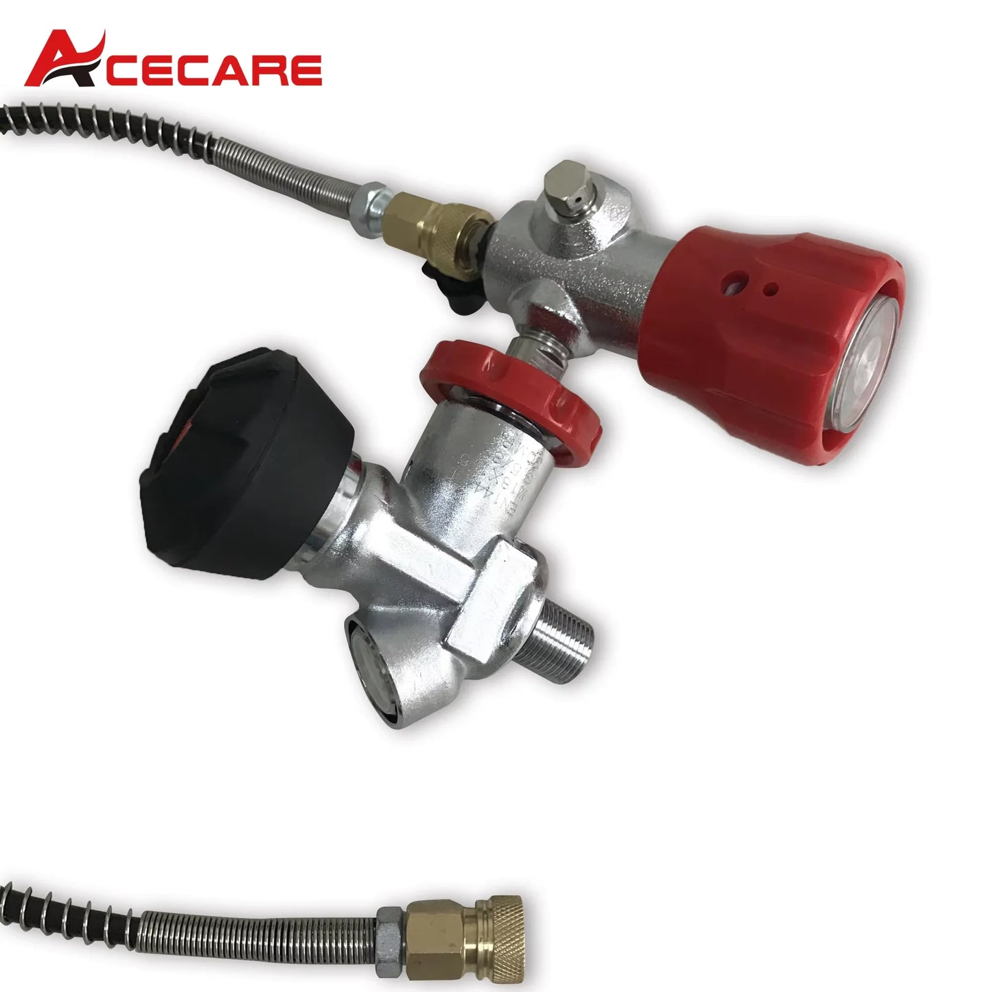 Acecare 4500Psi Scuba Adapter Regulator With Gauge Scuba Tank Valve Filling Station