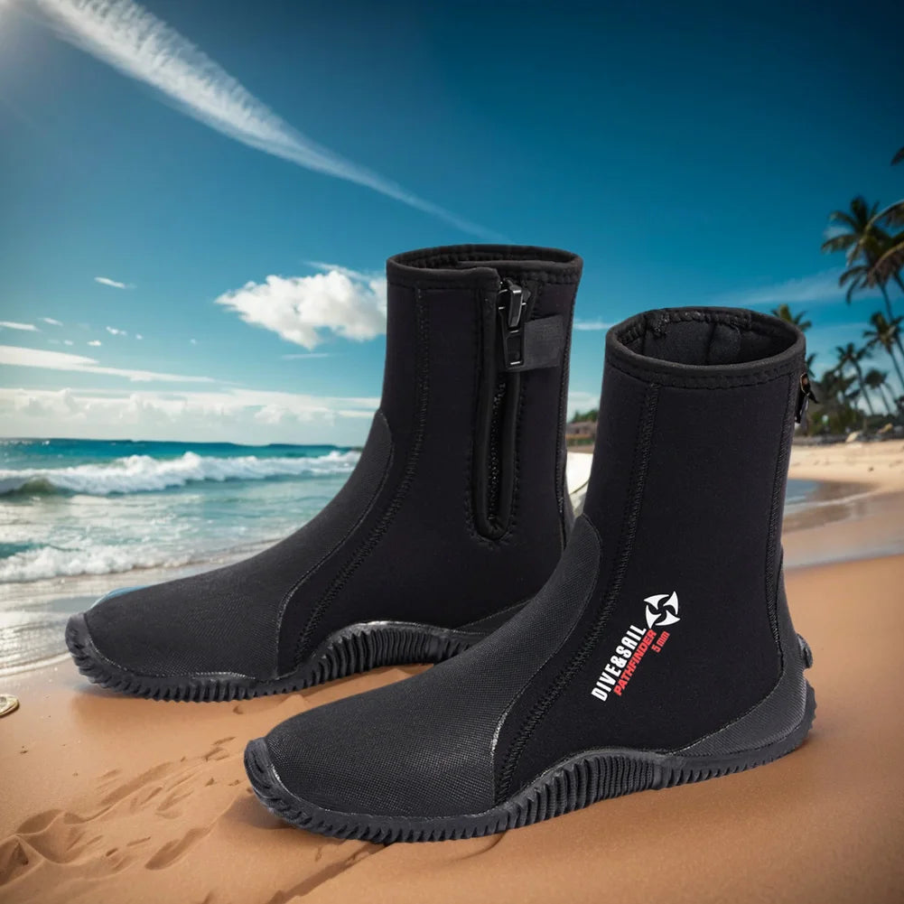 5MM Neoprene Diving Boots Non Slip Beach Water Boots Unisex Waterproof Snorkeling Fin Sock Wetsuit Water Shoes for Water Sports