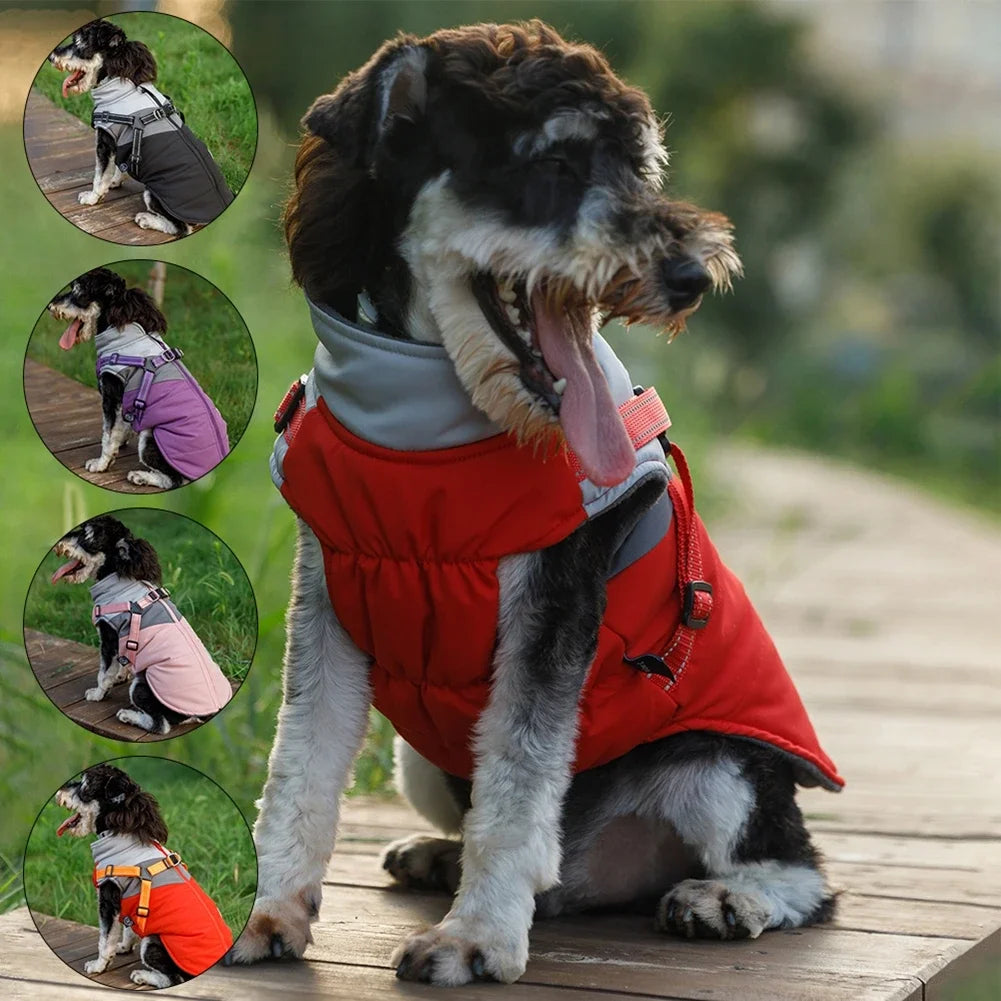 Winter Dog Harness Vest for Small Dogs Waterproof Warm Pet Jacket for Shih Tzu Chihuahua Pug