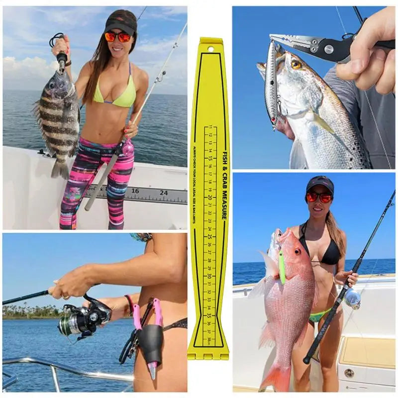 Foldable Fish Measuring Ruler Fishing Measurement Tool Crab and Fish Measure Device Fishing Accessories