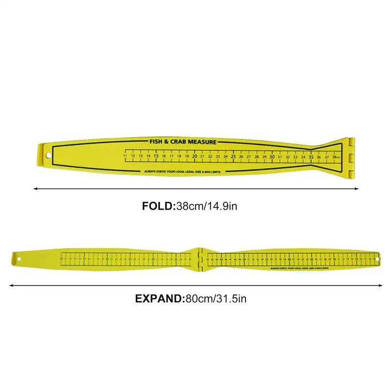 Foldable Fish Measuring Ruler Fishing Measurement Tool Crab and Fish Measure Device Fishing Accessories