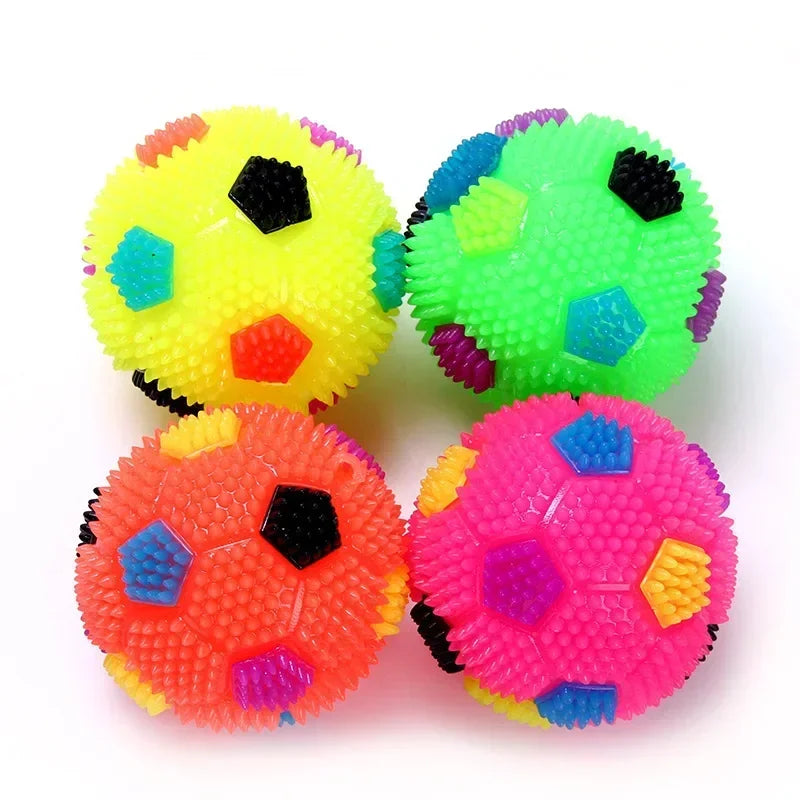 Health Cleans Ball Your Toy Gum Light Dog Squeak Soccer Pet Teeth Bouncy Light And LED Ball And Flashing Dental Promotes Sound