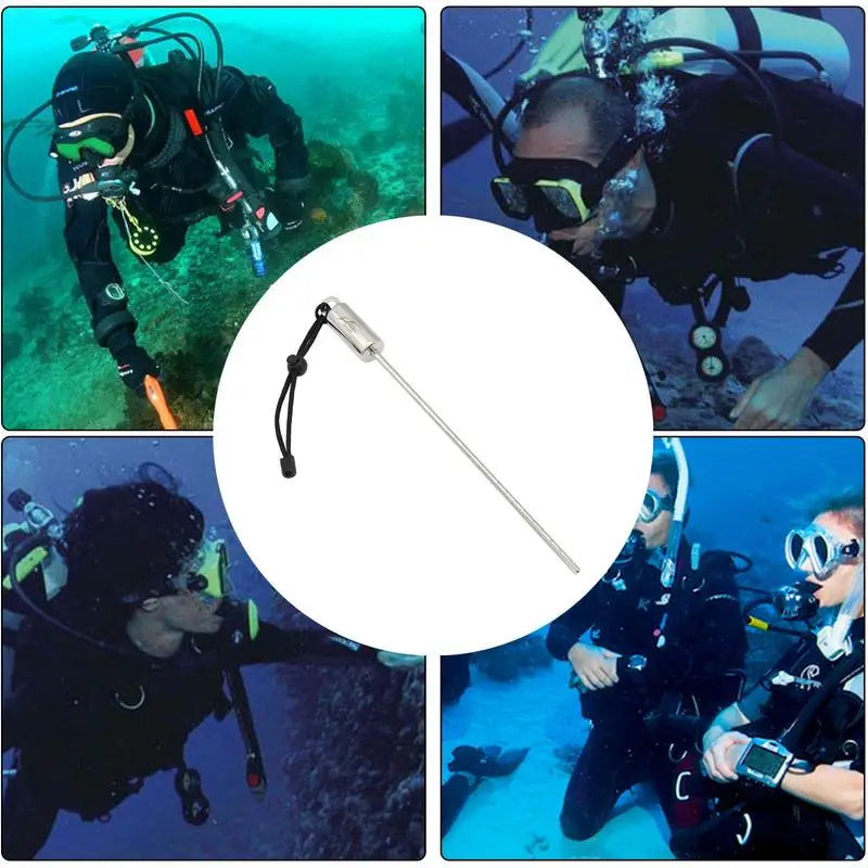 Tickle Stick Scuba Diving Stick Stainless Steel Lobster Tickle Stick with Lanyard Multifunctional Pointer for Underwater Adventures
