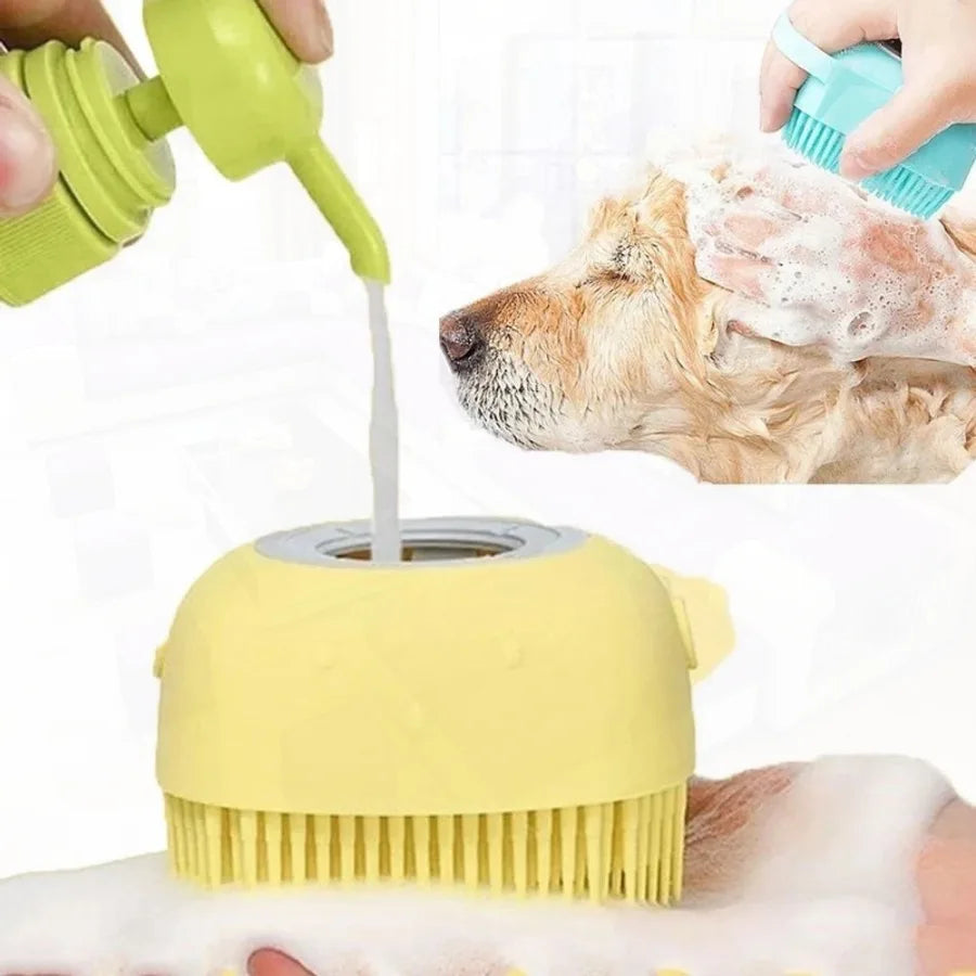 Bathroom Puppy Dog and Cat Bath Massage Gloves Brush Soft Safety Silicone Pet Accessories