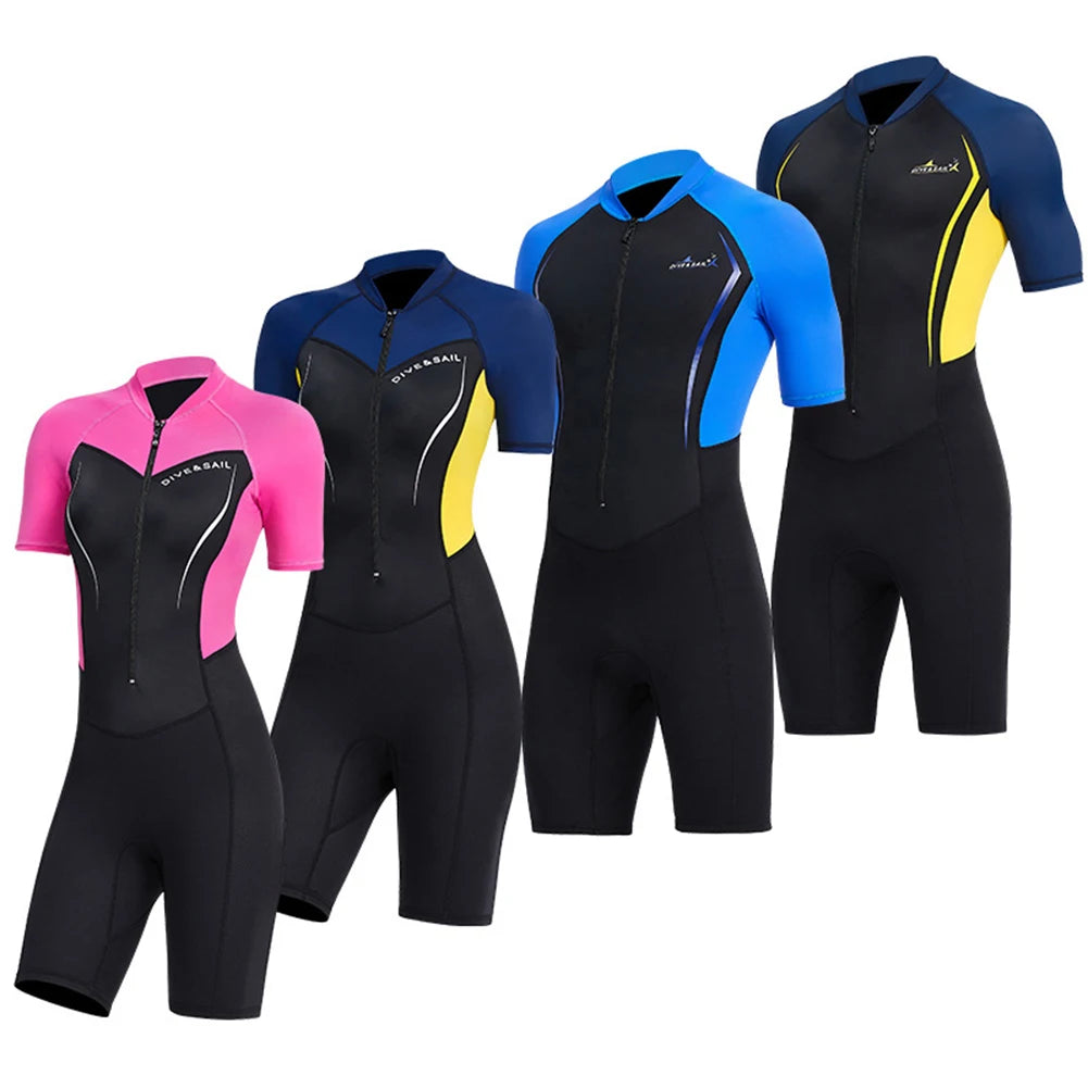 Women Wetsuit One Piece Swimsuits 1.5MM Neoprene Swimsuit for Swimming Diving Snorkeling Surfing Clothes S-XXL