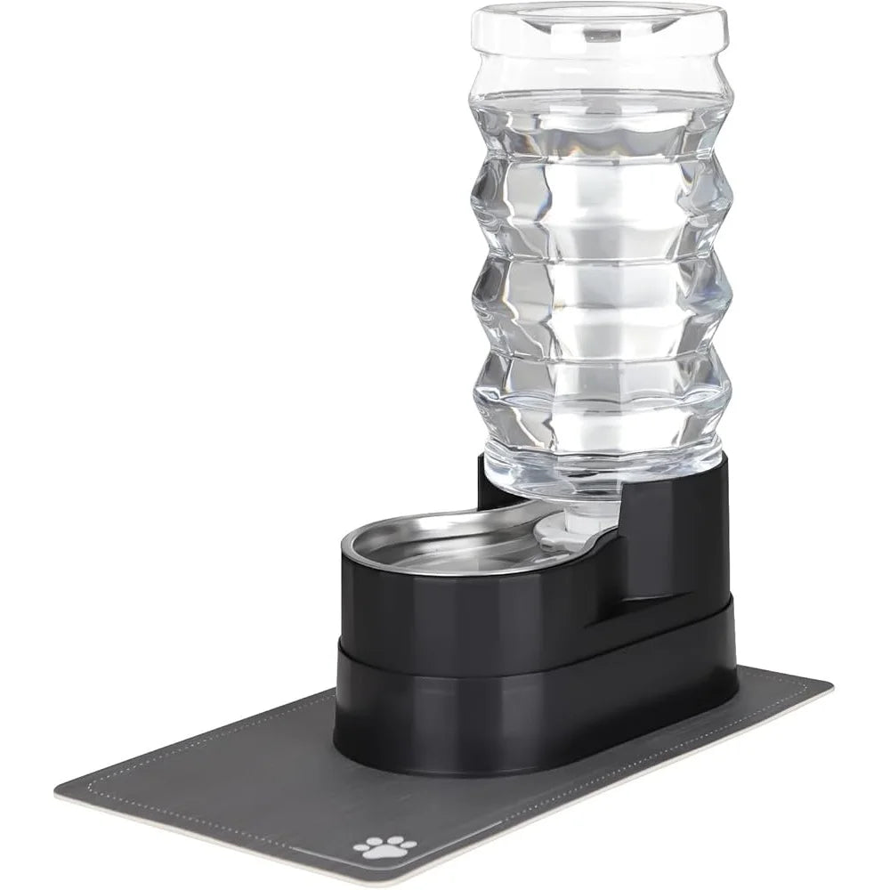9L Raised Cat Dog Water Fountain Gravity Fed Stainless Steel Water Feeder Easy Refill Large Capacity Busy Pet Owners
