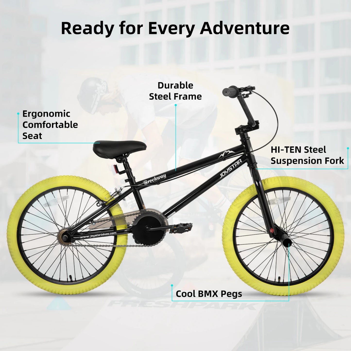 JOYSTAR Freestyle Kids BMX Bikes 20" 24" for Ages 6-14