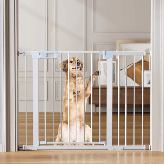29.5” to 46” Safety Baby Gate, Extra Wide Auto-Close Dog Gate for Stairs, Easy Walk Thru Indoor Pet Gate for Doorways