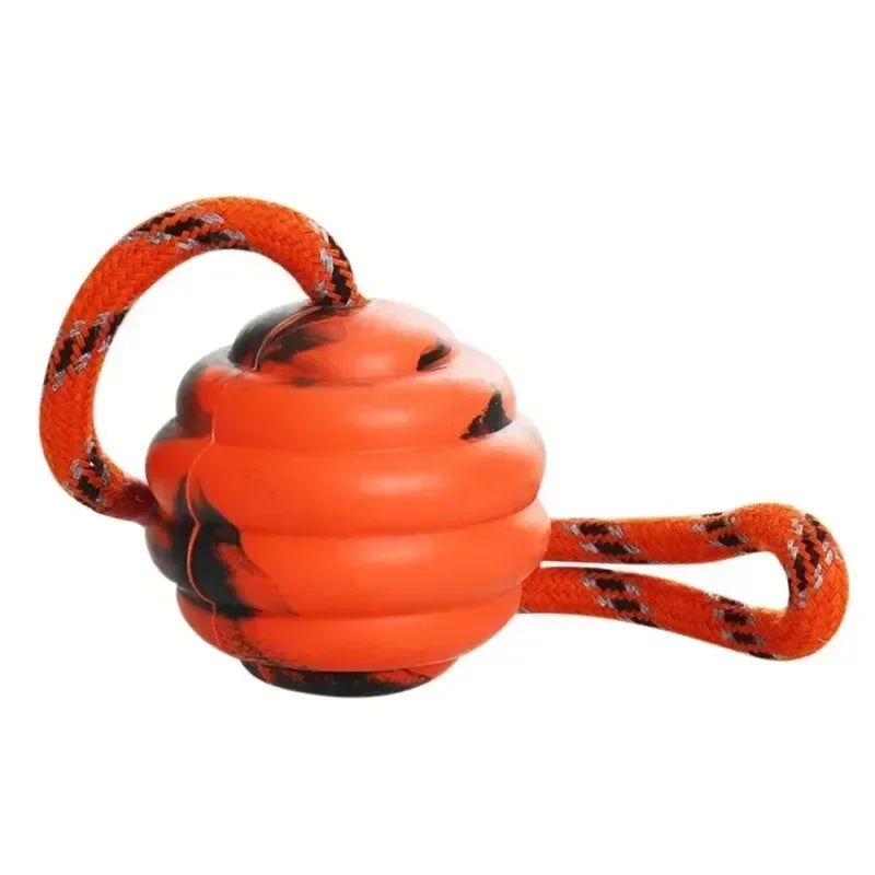 Rubber Interactive Dog Training Toy Natural Fetch Play Ball with Rope for Pet Rewards