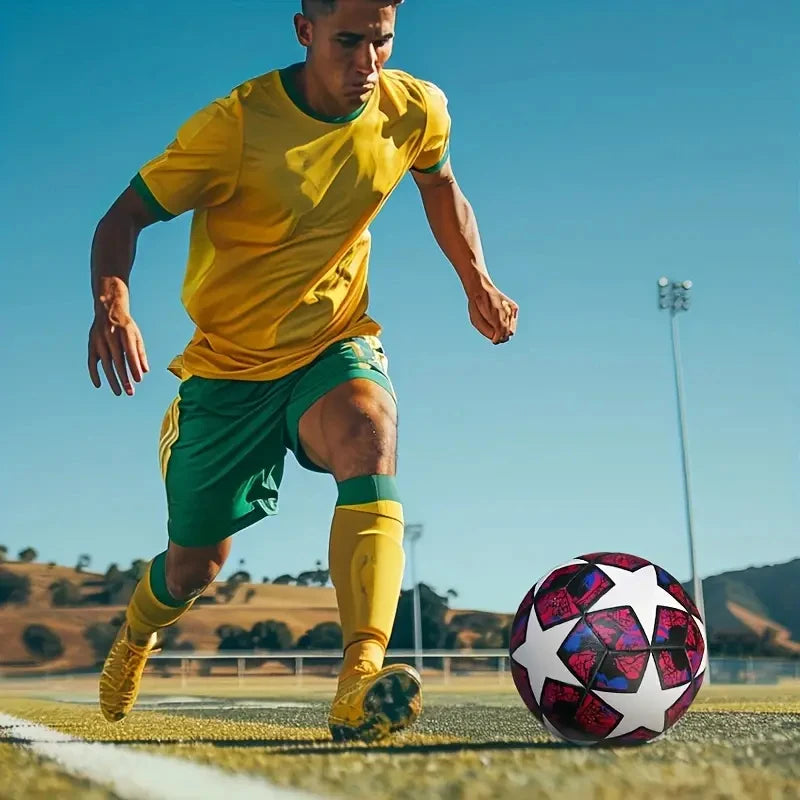 1 Piece Size 5 Soccer Ball Durable Soft PU Outdoor Football for Training and Group Games