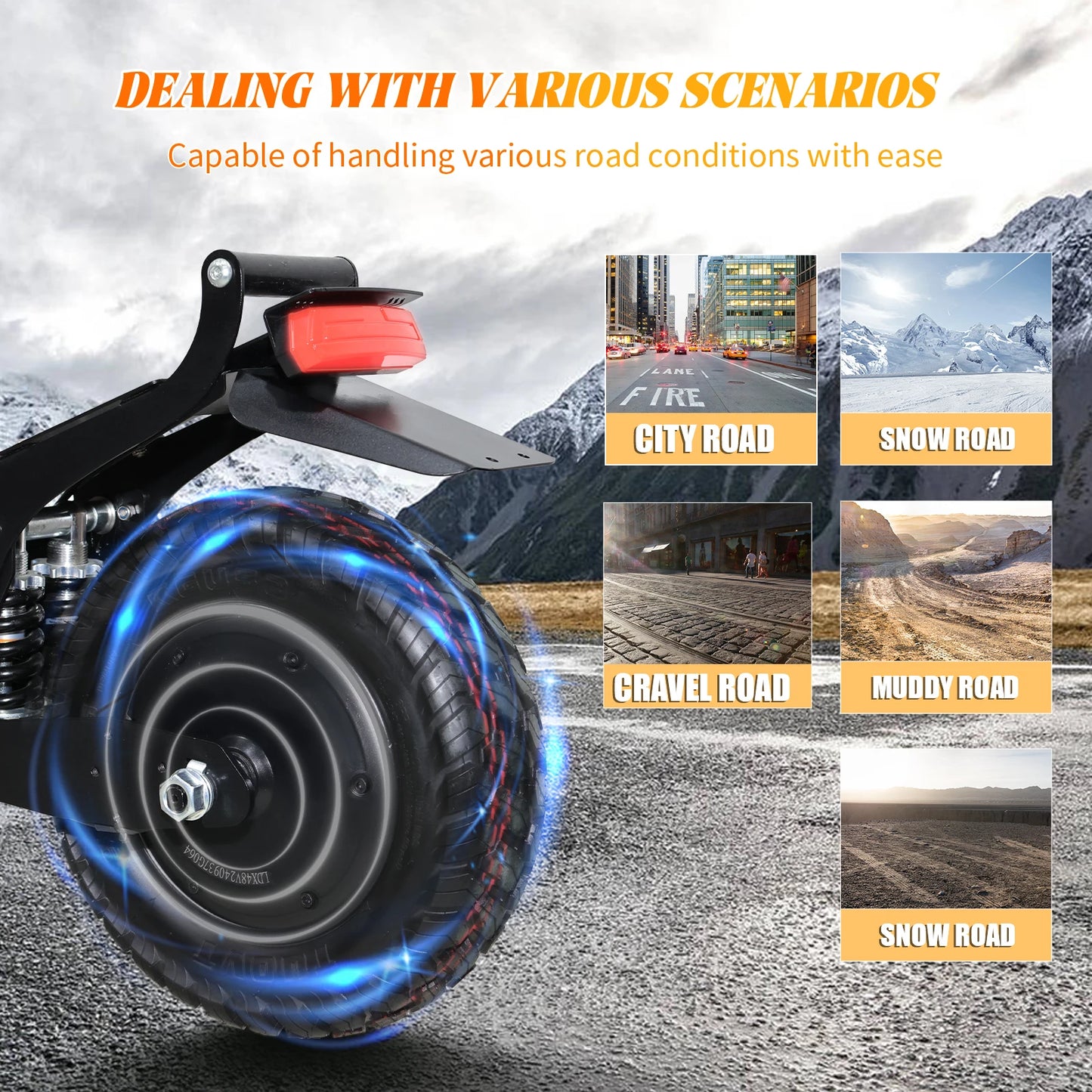 Arwibon Q30 Adult Electric Scooter 2500W Motor Top Speed 30MPH 48V 16AH 11 Inch Off Road Tires Sport Commuter Folding EScooter