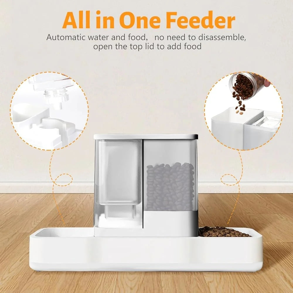 Automatic Small Pet Feeder and Water Dispenser 2 in 1 Gravity Bowl Set for Cats Dogs Rabbits and Guinea Pigs Easy Clean Non Electric