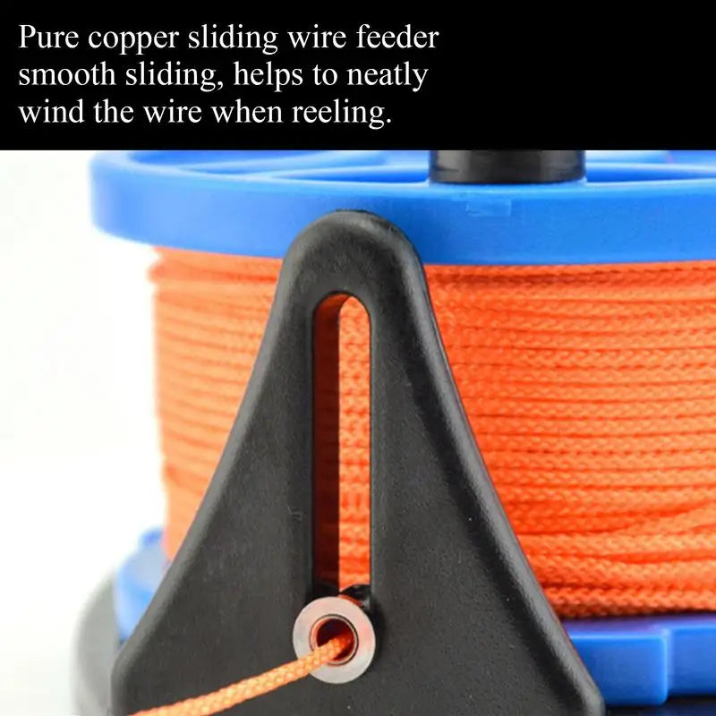 150ft Diving Reel with Thumb Stopper Compact Scuba Dive Reel Kayak Reel High Visibility Retractable Cord