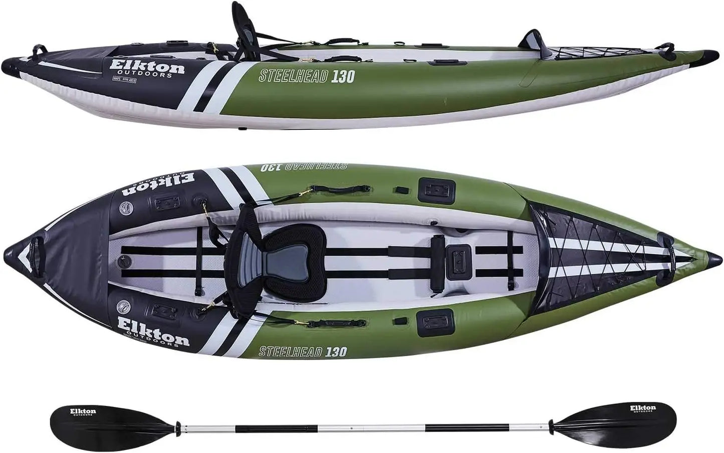 Steelhead Fishing Kayak Angler Blow Up Kayak Includes Paddle Seat Hard Mounting Points Bungee Storage Rigid Dropstitch Floor
