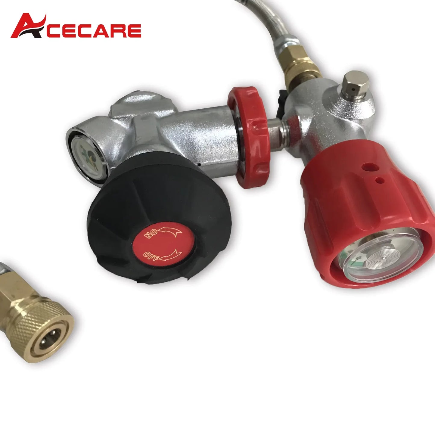 Acecare 4500Psi Scuba Adapter Regulator With Gauge Scuba Tank Valve Filling Station