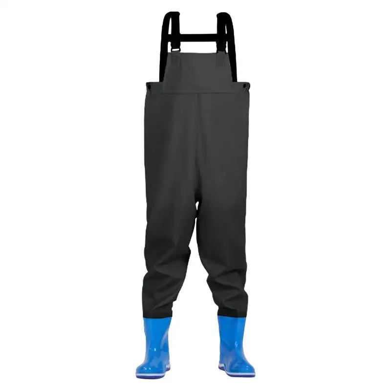 Children Fishing Chest Waders Waterproof Bootfoot PVC Rain Pants Quick Dry Outdoor Activities for Boys and Girls