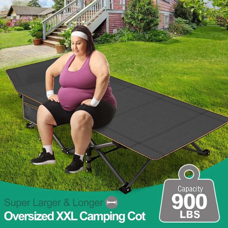 LILYPELLE Folding Camping Cot Heavy Duty Sleeping Cots with Carry Bag Double Layer Oxford Portable Travel Camp Cots for Home and Outdoor Use