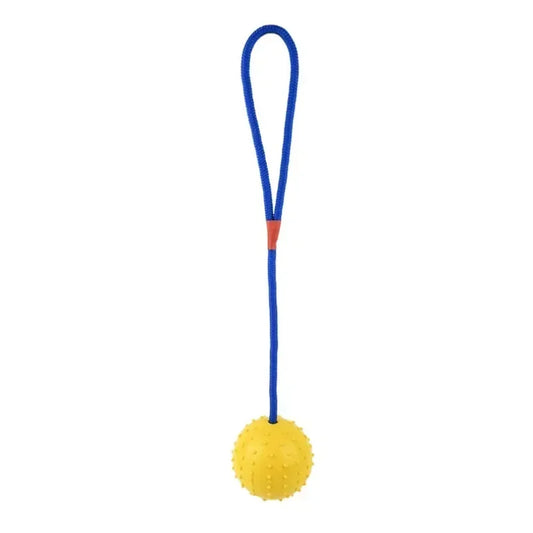 Rubber Interactive Dog Training Toy Natural Fetch Play Ball with Rope for Pet Rewards