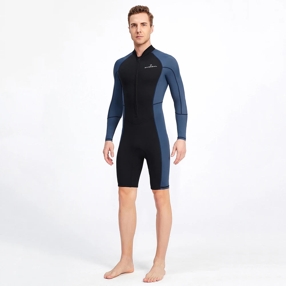 Neoprene Diving Suit with Zipper Mens Snorkeling Surfing Swimsuit Elastic Anti-scratch Cold Proof  Water Sports Equipment