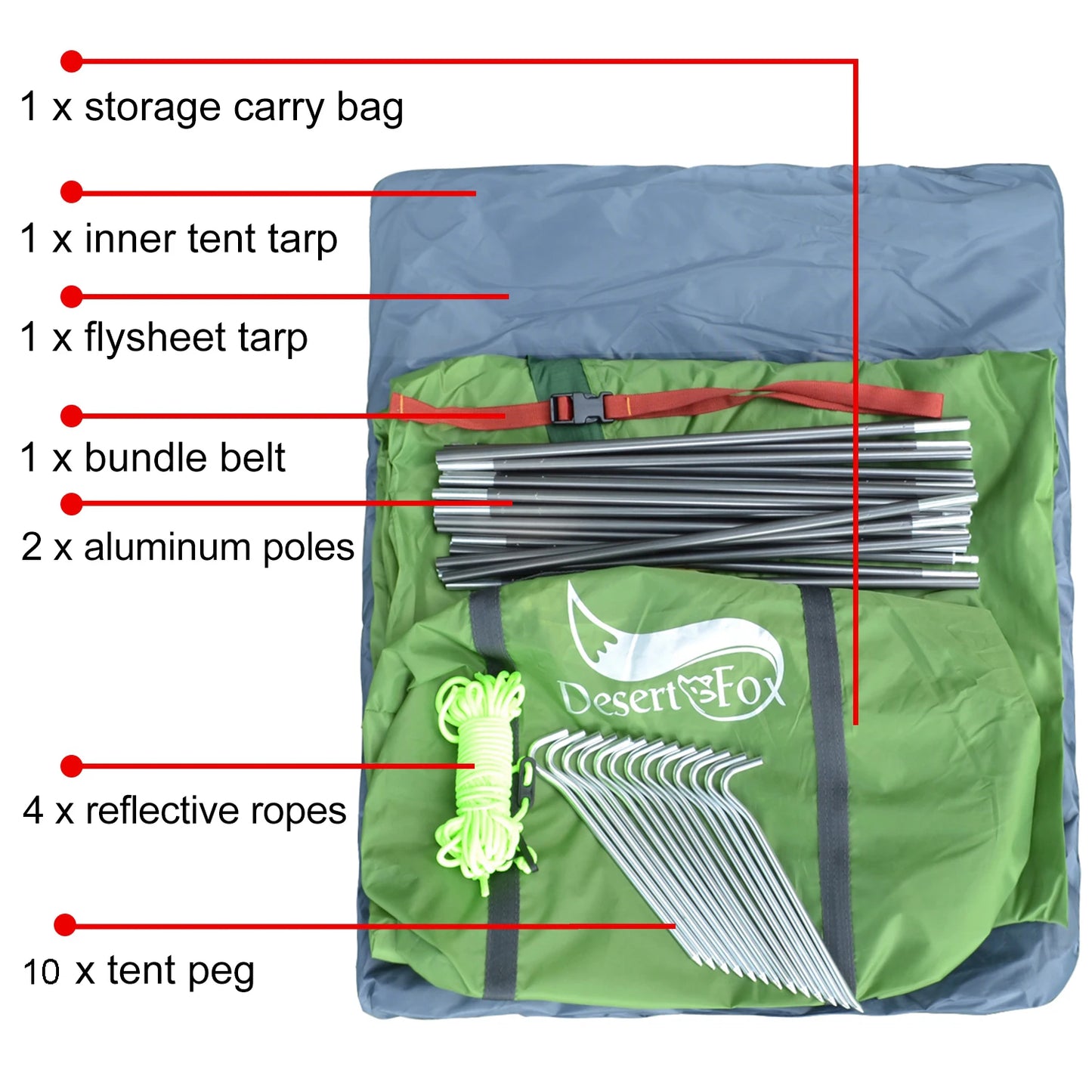 Desert Fox Camping Tents 1/2/3 Person Waterproof Lightweight