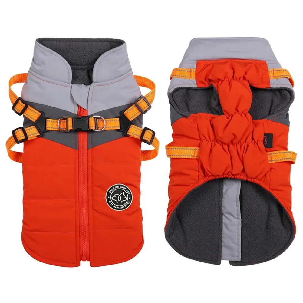 Winter Dog Harness Vest for Small Dogs Waterproof Warm Pet Jacket for Shih Tzu Chihuahua Pug