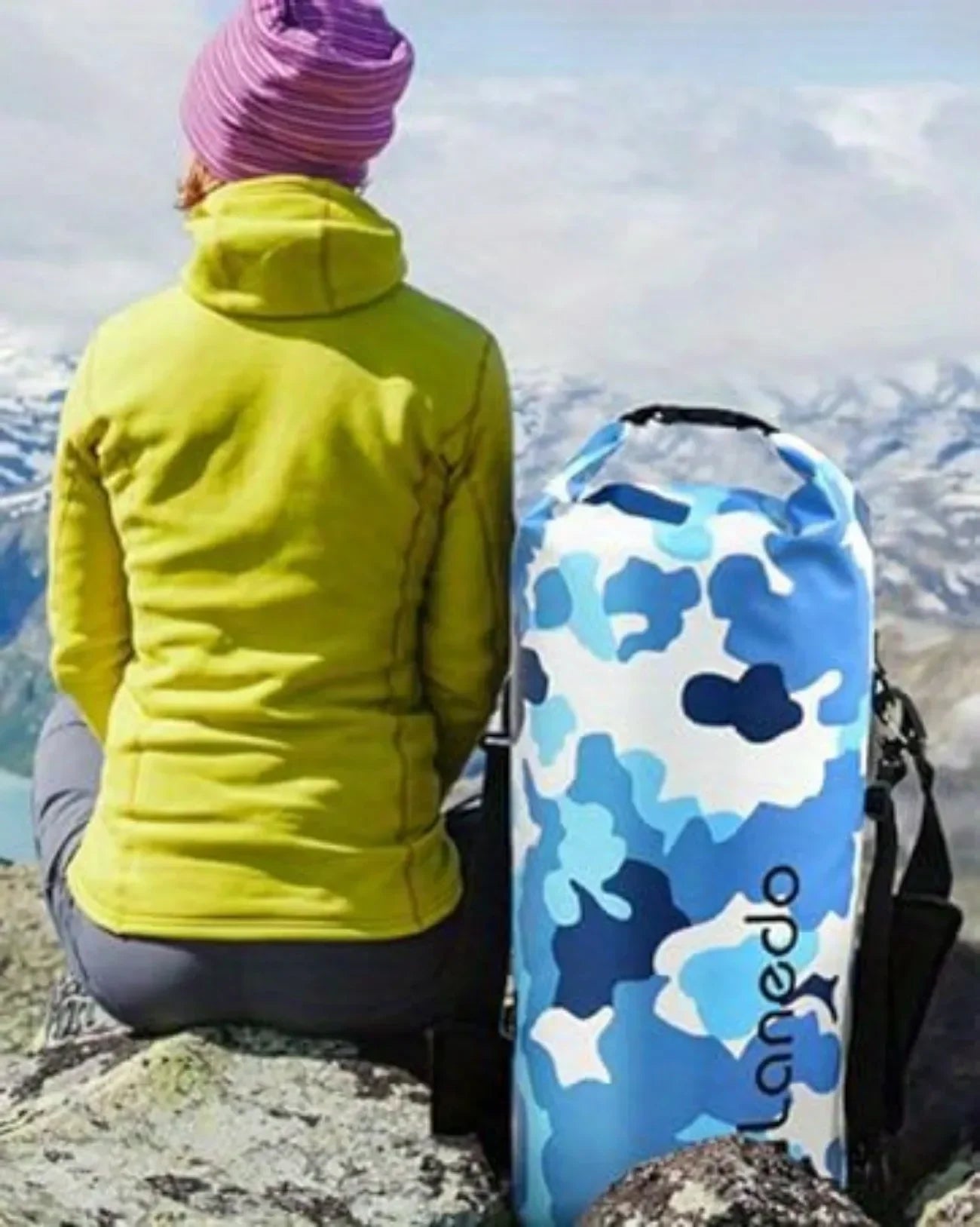 Lanedo Round Barrel Collapsible Backpack Cooler Waterproof Hands Free Cooler Bag 24 Hours Cooling Soft Sided Cooler