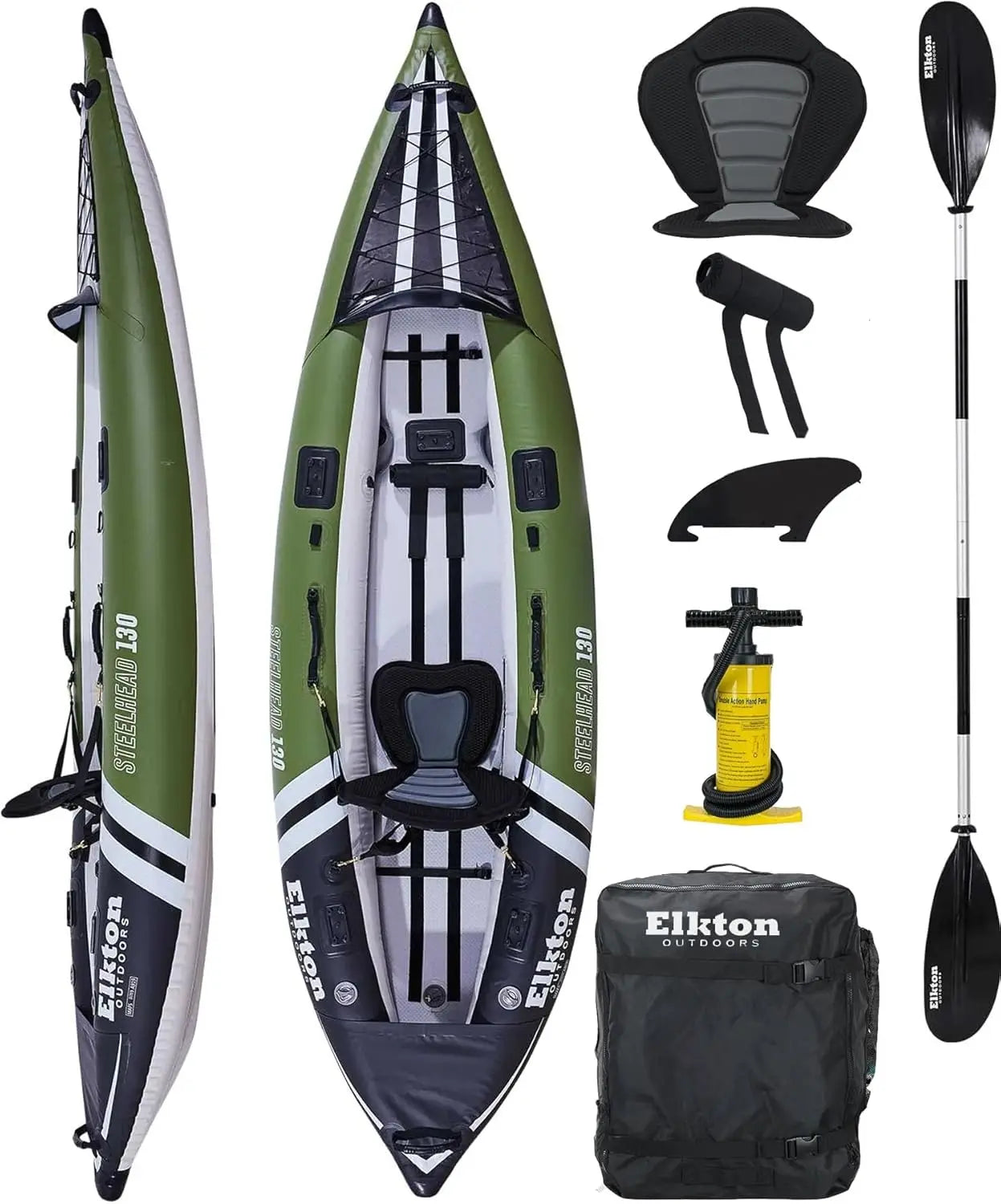 Steelhead Fishing Kayak Angler Blow Up Kayak Includes Paddle Seat Hard Mounting Points Bungee Storage Rigid Dropstitch Floor