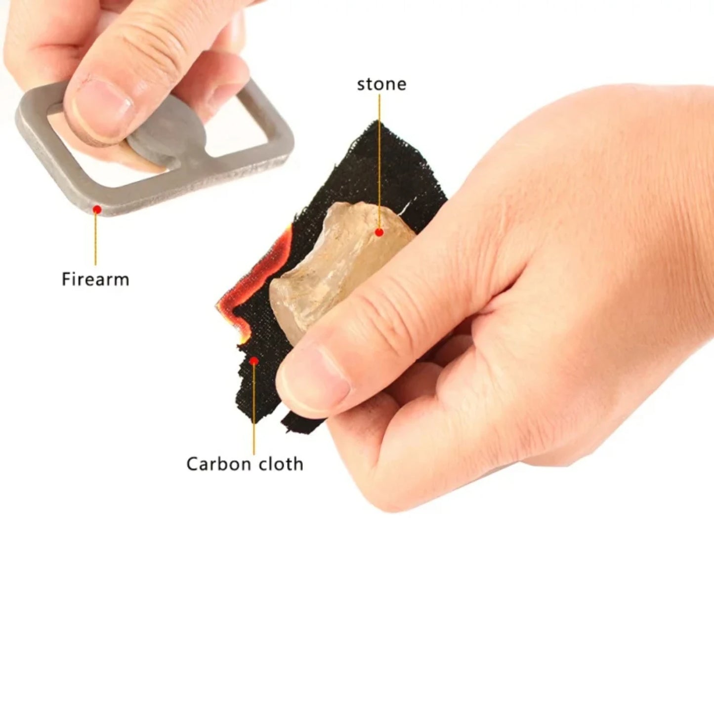 Carbon Steel Fire Striker Emergency Fire Starter Metal Outdoor Camping Hiking Survival Flint Safety Gear