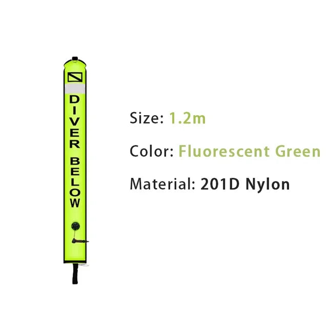 Scuba Diving Buoy Set 1.2m 1.5m 1.8m Colorful Safety Float