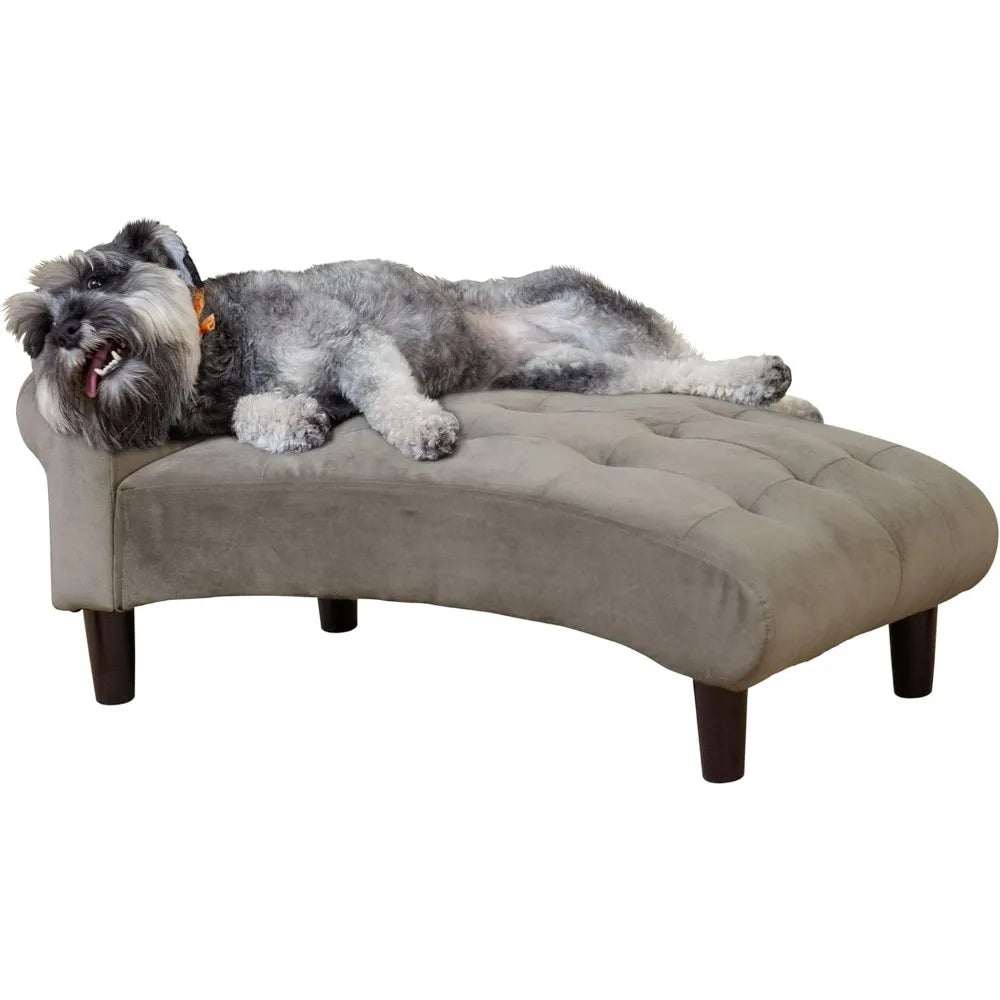 21" Wide Pet Chaise Lounge Bed for Small to Medium Dog or Cat, 28.8" L x 20.3" W x 13.3" Th