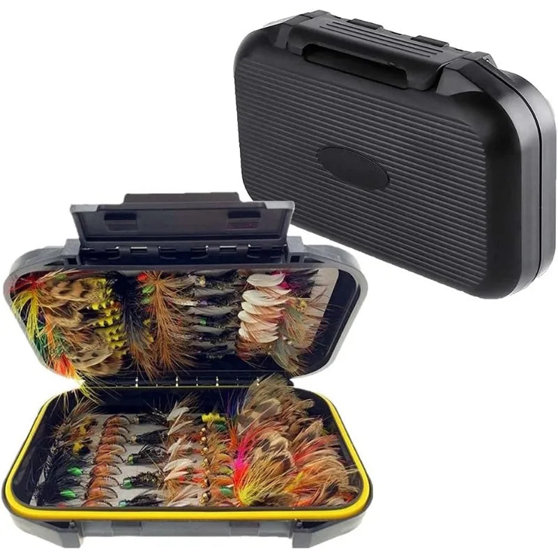 Fly Fishing Flies Kit 50 Pcs Handmade Fly Fishing Gear with Dry Wet Flies Streamers Trout Bass Fishing Assortment
