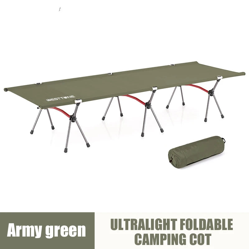 WESTTUNE Camping Cot with Leg Extenders Portable Folding Bed