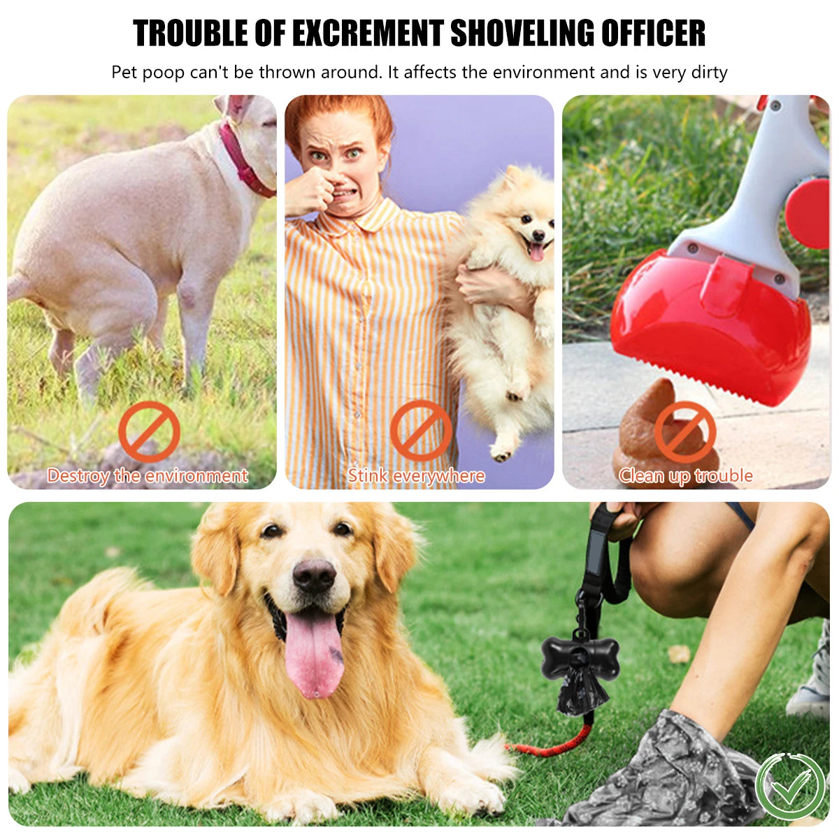 Biodegradable Dog Poop Bags 30/60 Rolls Refill with Adjustable Dispenser 100 Percent Leak Proof Waste Bags