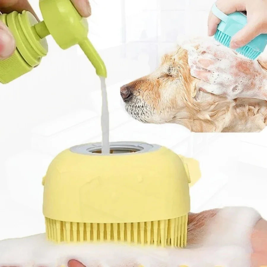 Bathroom Puppy Dog and Cat Bath Massage Gloves Brush Soft Safety Silicone Pet Accessories