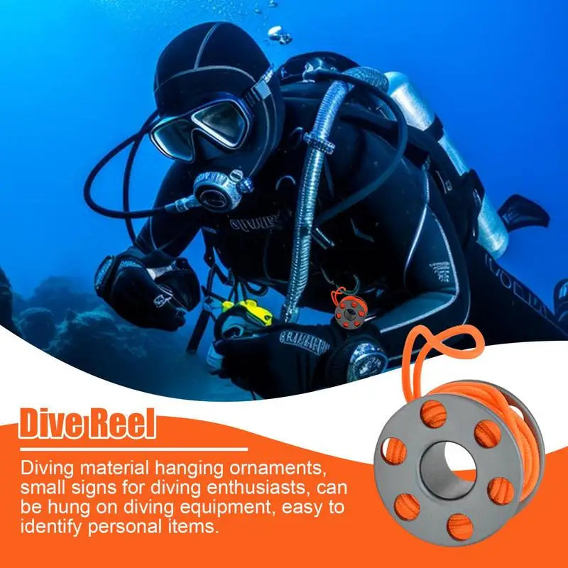 Dive Reel Scuba Durable Mini Spool Reel 2m Aluminum Alloy Finger Reel for Underwater Diving and Snorkeling