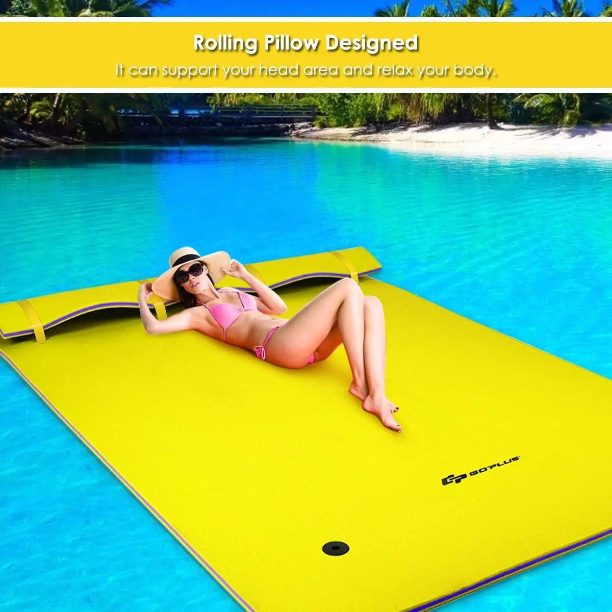 Floating Water Pad Lily Pad for Water Recreation and Relaxation Tear-Resistant XPE Foam Floating Mat for Beach Ocean and Lake