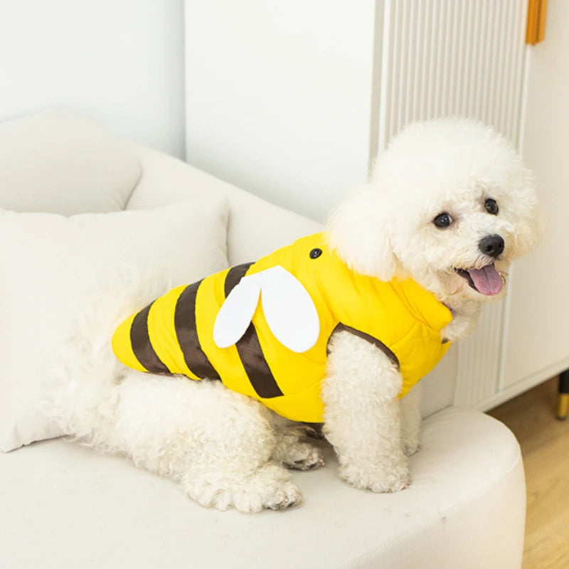 Dog and Cat Clothes Four Seasons Waterproof Warm Bee Design Pet Apparel
