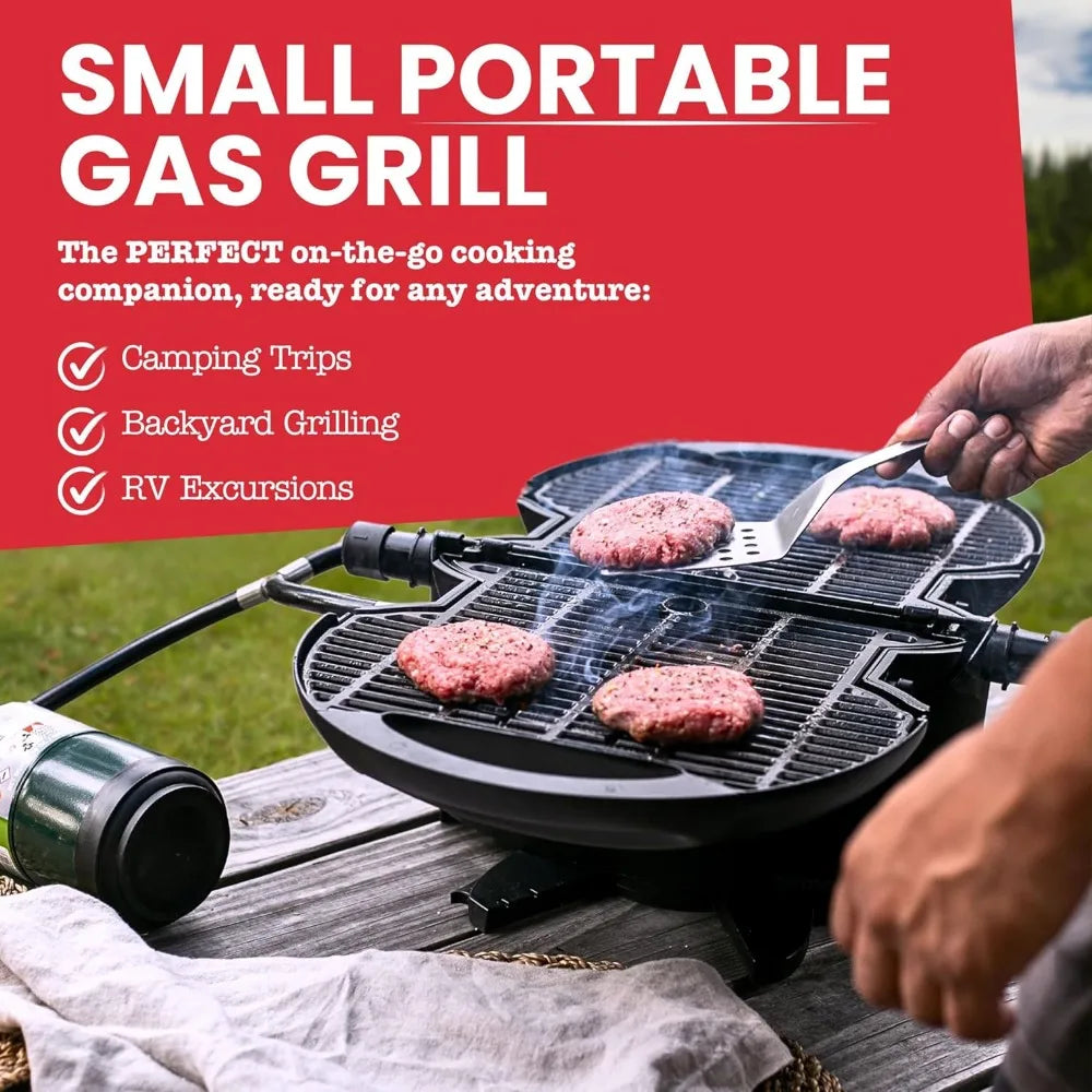Portable Propane Gas Grill for Camping BBQ Small Lightweight Outdoor Grill Perfect for Tailgating RV Travel and Boats
