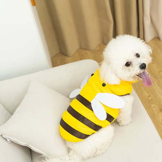 Dog and Cat Clothes Four Seasons Waterproof Warm Bee Design Pet Apparel