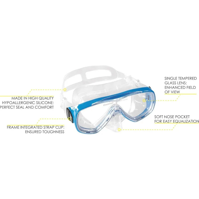 Cressi Adult Light Weight Premium Travel Snorkel Set - Mask & Fins Made in Italy - Palau Set: by Cressi, Quality Since 1946