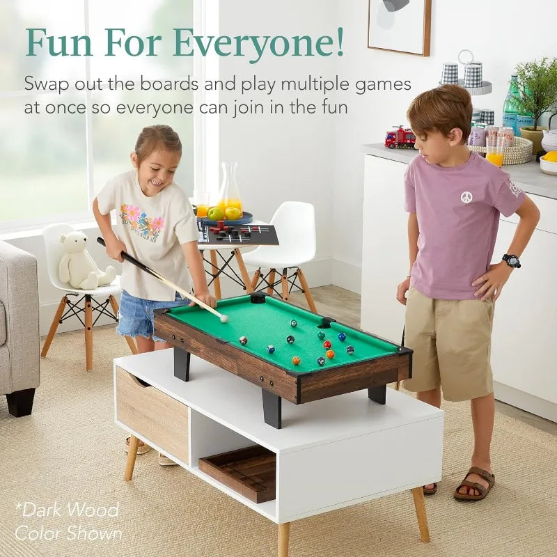 Best Choice Products 11 in 1 Combo Game Table Set for Home and Game Room with Ping Pong and 5 Accessory Bags Light Wood