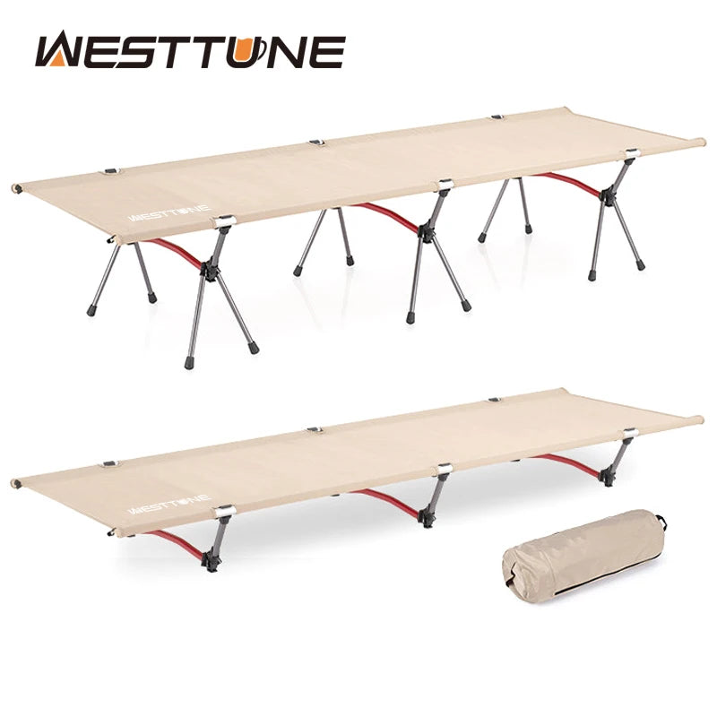 WESTTUNE Camping Cot with Leg Extenders Portable Folding Bed