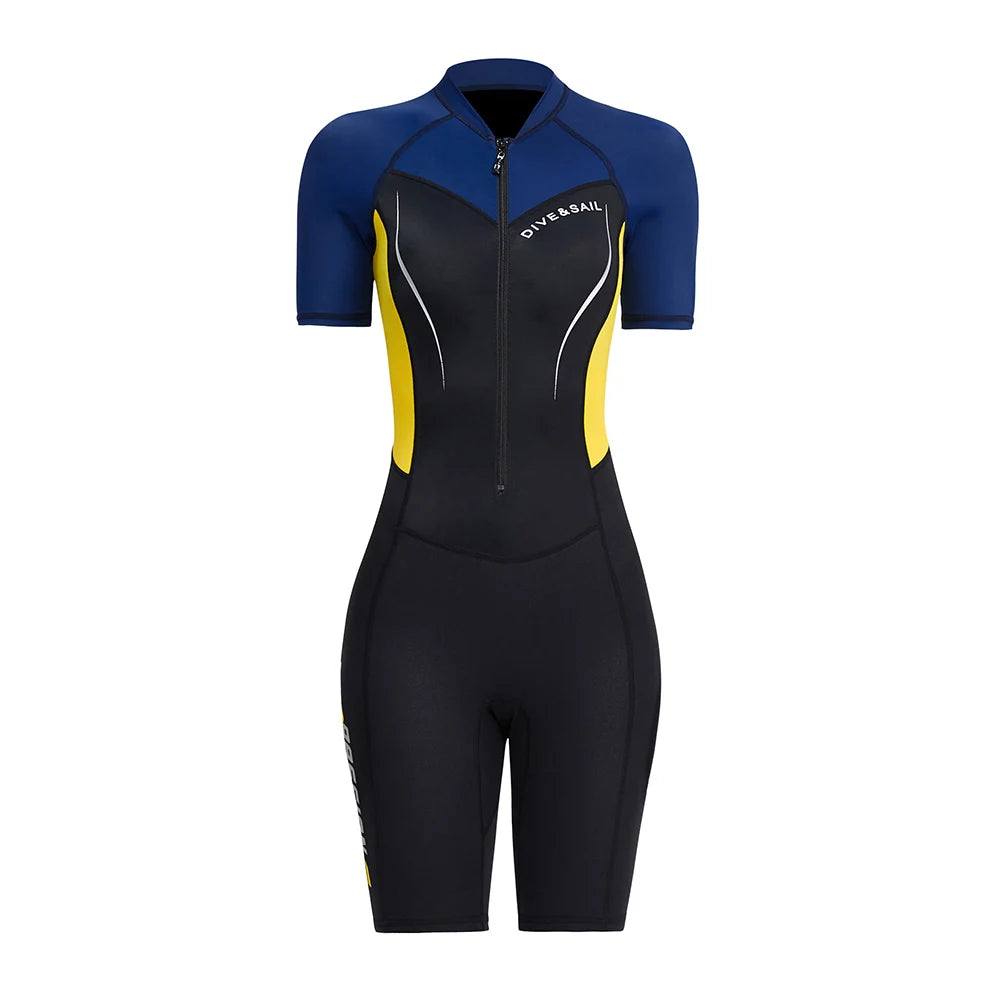 Women Wetsuit One Piece Swimsuits 1.5MM Neoprene Swimsuit for Swimming Diving Snorkeling Surfing Clothes S-XXL