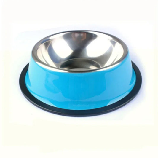 New Pet Dog Stainless Steel Bowls for Puppies and Cats Food and Water Dish Feeder Travel Non-slip Feeding Dishes Pet Supplies