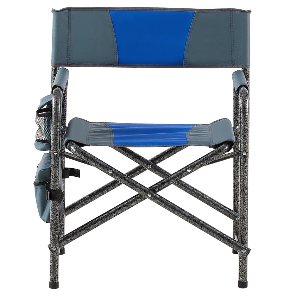 1 Piece Padded Folding Outdoor Chair with Storage Pockets Lightweight Oversized Directors Chair for Indoor Outdoor Camping and Picnics