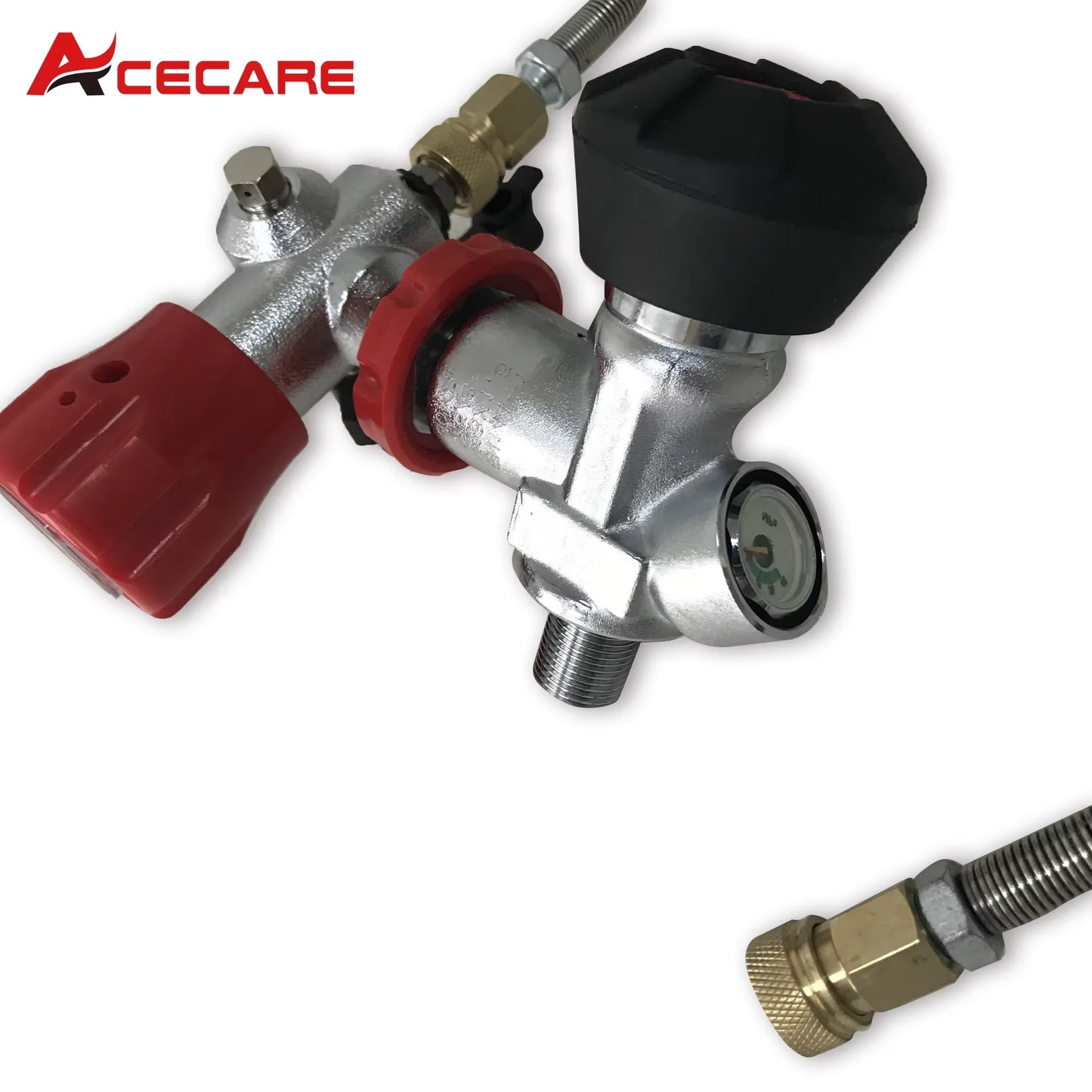 Acecare 4500Psi Scuba Adapter Regulator With Gauge Scuba Tank Valve Filling Station